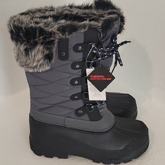 Women's Snow Boots Warm Insulated Faux Fur Lined Waterproof Mid-Calf Winter Boot - Picture 2 of 7